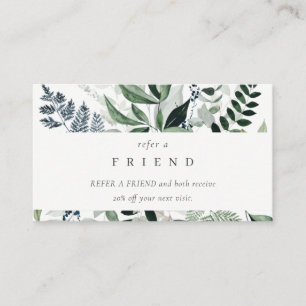Tarjeta De Visita Fern, follaje tropical verde y leafy, consulte a u