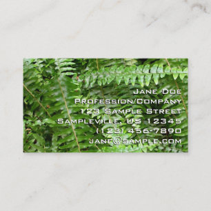 Tarjeta De Visita Fern Fronds I Green Nature