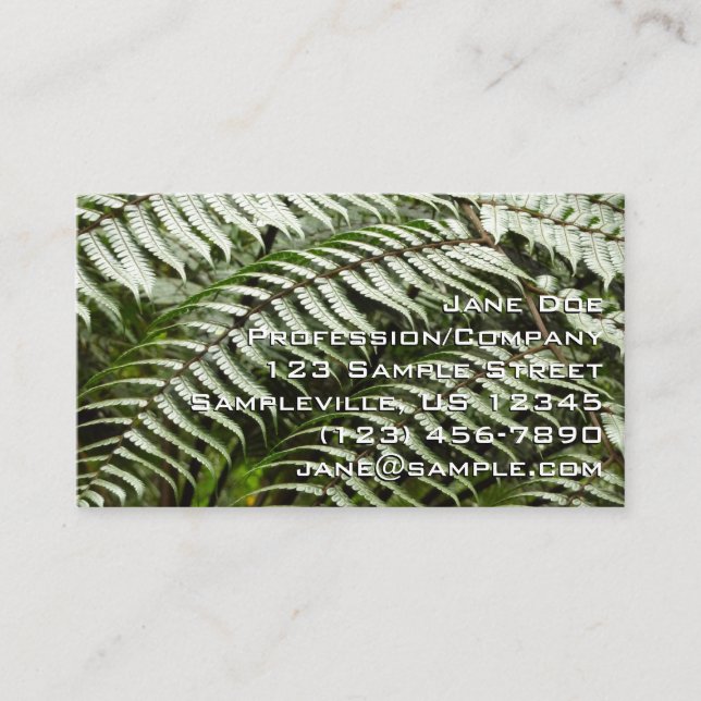 Tarjeta De Visita Fern Fronds II Naturaleza verde oscura (Anverso)