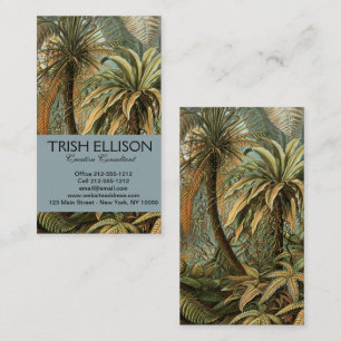 Tarjeta De Visita Ferns Palm Tree Antique Botanica Ferns Art