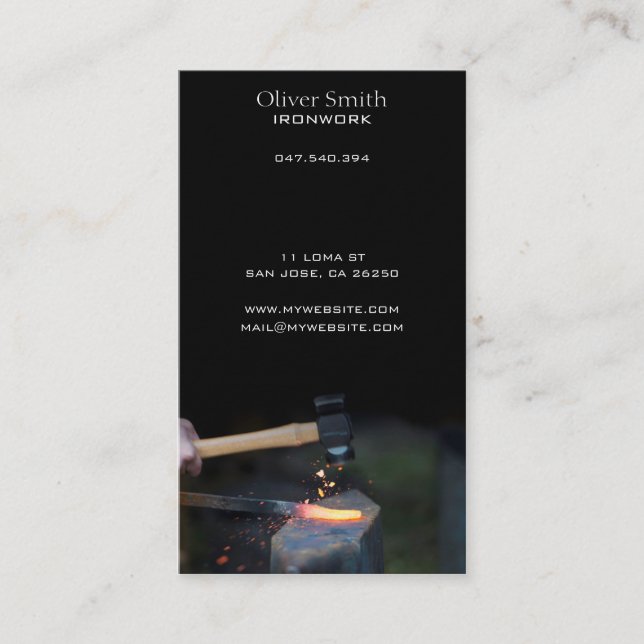 Tarjeta de visita ferretero o de industria (Anverso)