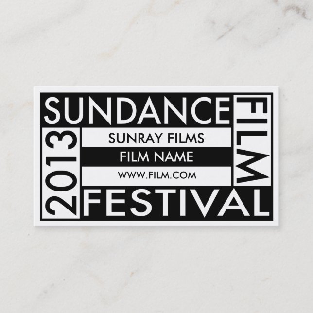 Tarjeta De Visita Festival de cine 2013 de Sundance (Anverso)
