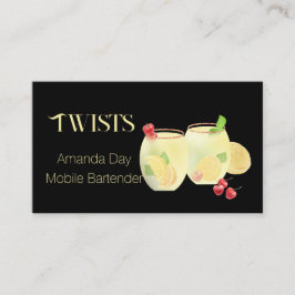 Tarjeta De Visita Festive Mixed Drinks Bartender Business Card
