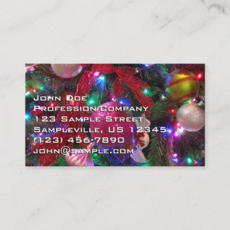 Tarjeta De Visita Festividad colorida del árbol de Navidad multicolo