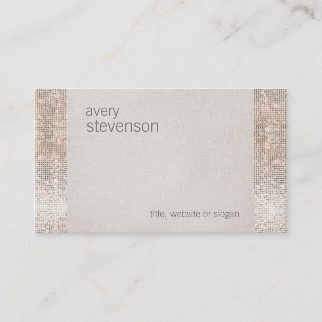 Tarjeta De Visita Festividad Fun Faux Sparkly Sequins Cute Girly (Anverso)