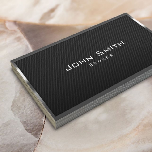 Tarjeta De Visita Fibra Metalizado de carbono de corredores inmobili (Subido por el creador)