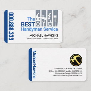 Tarjeta De Visita Ficha Herramientas de Handyman de estilo profesion