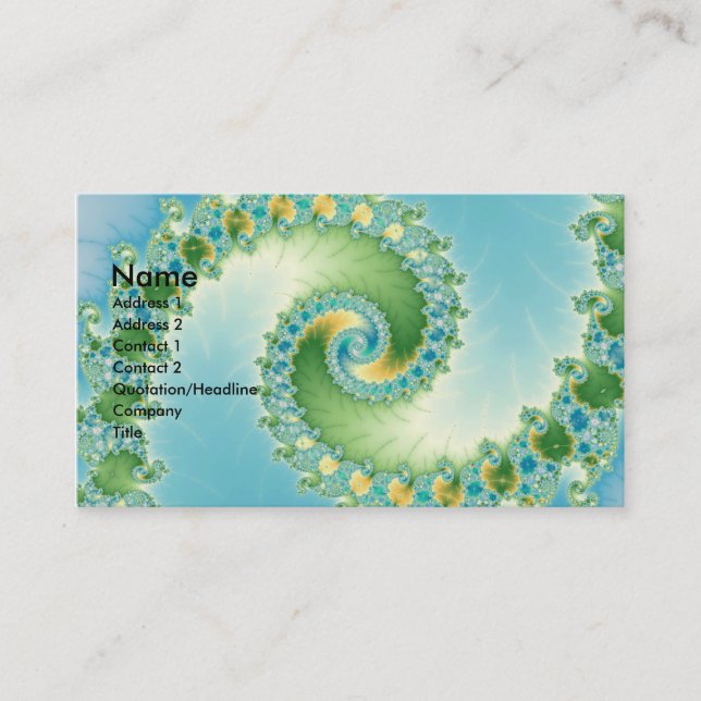 Tarjeta De Visita Fiddlehead - Arte fractal (Anverso)