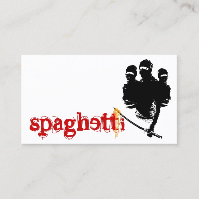 Tarjeta De Visita fideos spaghetti ninja (Anverso)