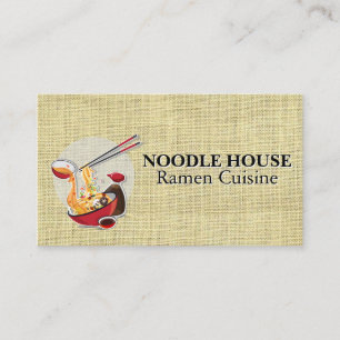Tarjeta De Visita Fideos y salsa en un bol