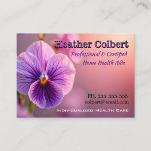 Tarjeta De Visita Fiduciario de confianza Purple Passion Cuidador