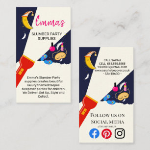 Tarjeta De Visita fiesta baboso teepee dormir noche nana luna