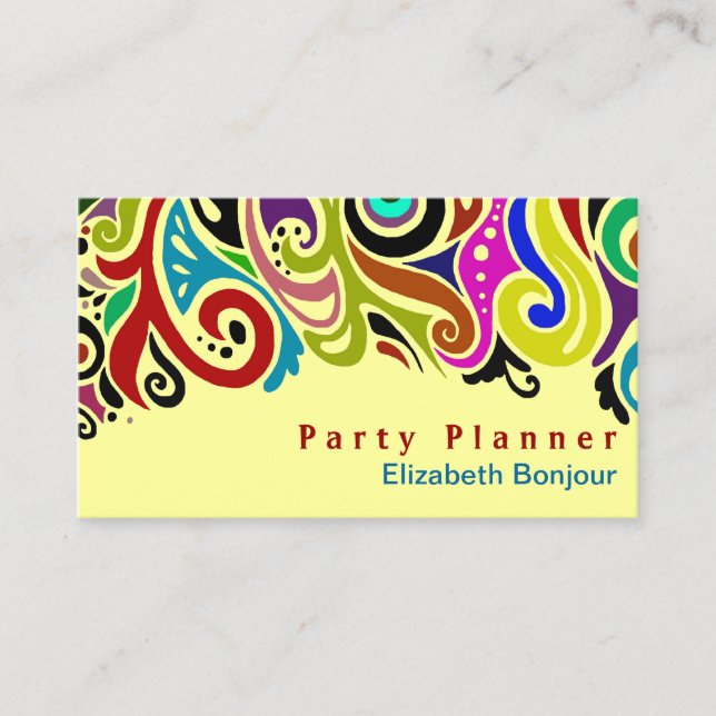 Tarjeta De Visita Fiesta - CAMBIAR COLOR (Anverso)