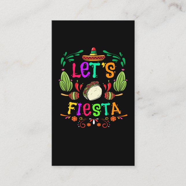 Tarjeta De Visita Fiesta Cinco de Mayo Celebración Taco Mexicano (Anverso)