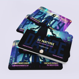 Tarjeta De Visita Fiesta de baile de DJ Bosque Rave Twin Decks