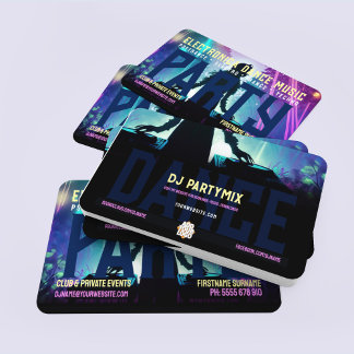 Tarjeta De Visita Fiesta de baile de DJ Bosque Rave Twin Decks