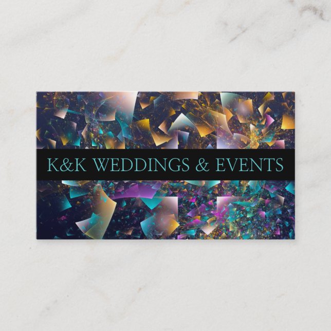 Tarjeta De Visita Fiesta de eventos Confetti Planner Bodas Negocios (Anverso)
