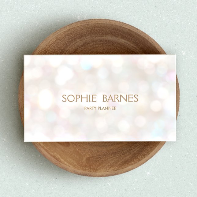 Tarjeta De Visita Fiesta de eventos Cute Whimsical Bokeh Planner (Subido por el creador)