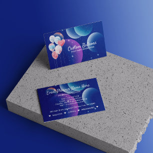 Tarjeta De Visita Fiesta de eventos de globos Planner Decoración cie