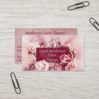 Tarjeta De Visita Fiesta de eventos florales femeninos y elegantes