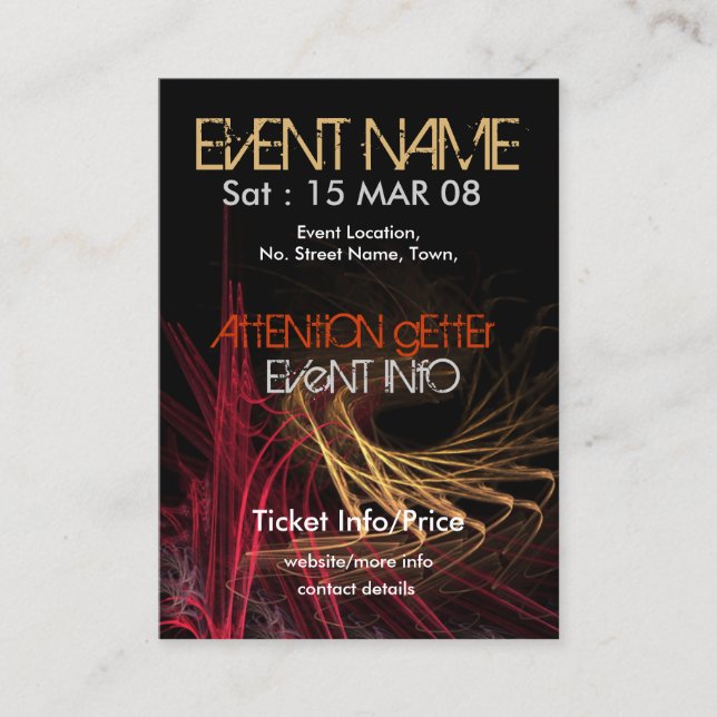 Tarjeta De Visita FIESTA DE EVENTOS miniFLYER #003 (Anverso)