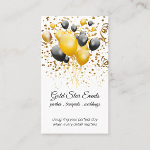Tarjeta De Visita Fiesta De Eventos Planner Balones Y Confetti
