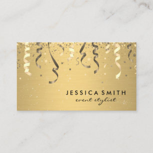 Tarjeta De Visita Fiesta de eventos Popper y Confetti