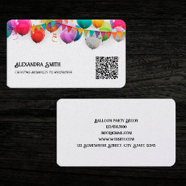 Tarjeta De Visita Fiesta de globo Personalizado Decor QR