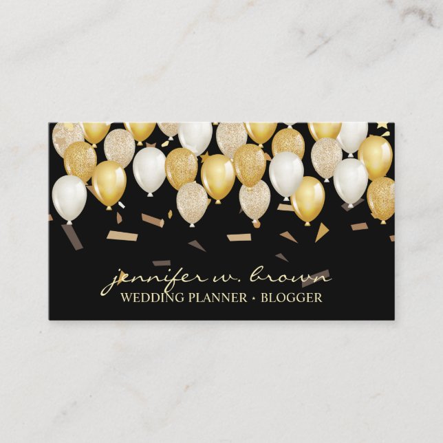 Tarjeta De Visita Fiesta de Globos (Anverso)