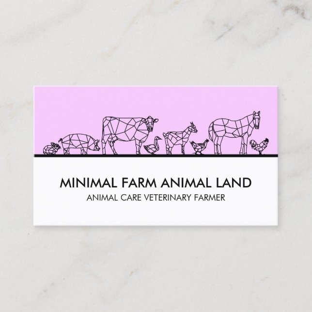 Tarjeta De Visita Fiesta de granja para niños (Anverso)