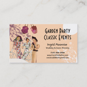 Tarjeta De Visita Fiesta de jardín en melocotón y ciruelo