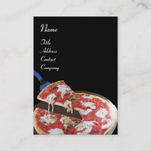 Tarjeta De Visita FIESTA DE PIZZA COCINA ITALIANA, RESTAURANTE, negr