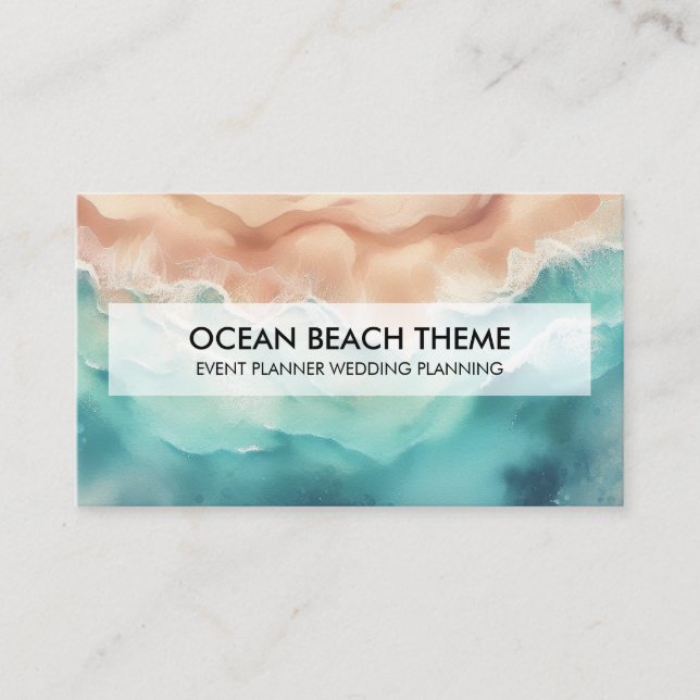 Tarjeta De Visita Fiesta de Planificación de Eventos de Ocean Beach (Anverso)