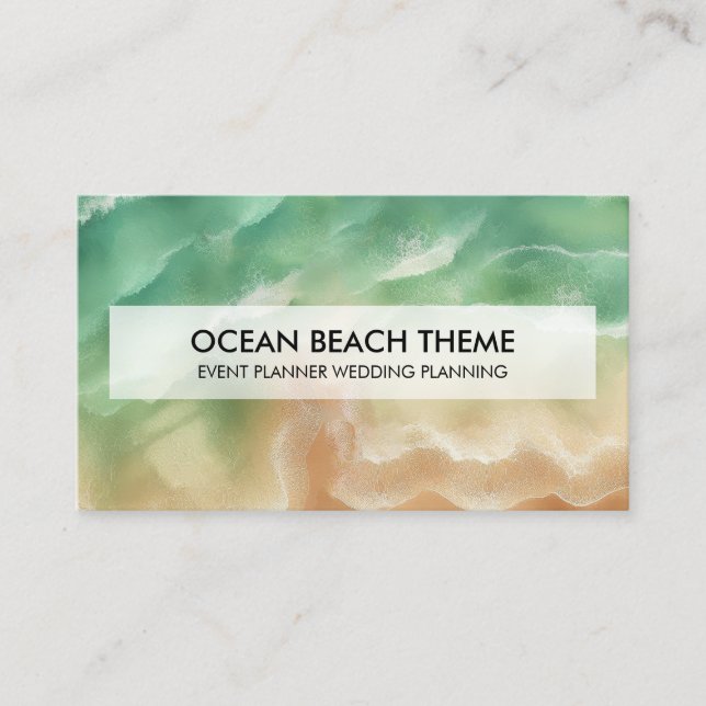 Tarjeta De Visita Fiesta de Planificación de Eventos de Ocean Beach  (Anverso)