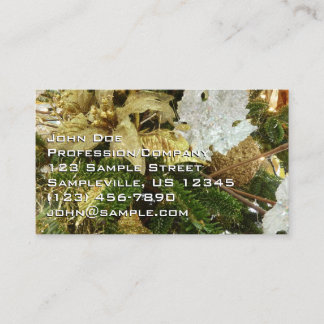 Tarjeta De Visita Fiesta del Árbol de Navidad Plateado y Oro II