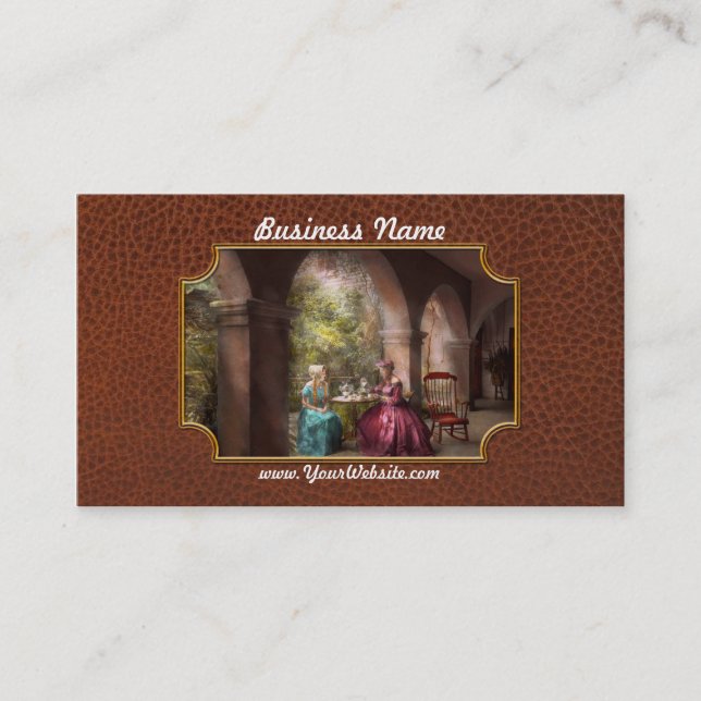 Tarjeta De Visita Fiesta del té - distribución de té con la abuela (Anverso)