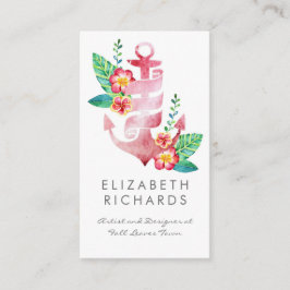 Tarjeta De Visita Fiesta Nautical Beach Anchor Coastal Cruise Yacht