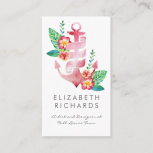 Tarjeta De Visita Fiesta Nautical Beach Anchor Coastal Cruise Yacht