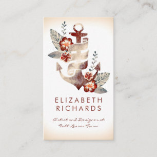 Tarjeta De Visita Fiesta Nautical Beach Anchor Coastal Cruise Yacht