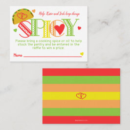 Tarjeta De Visita Fiesta Nodal Shower Tacos Raffé de especias