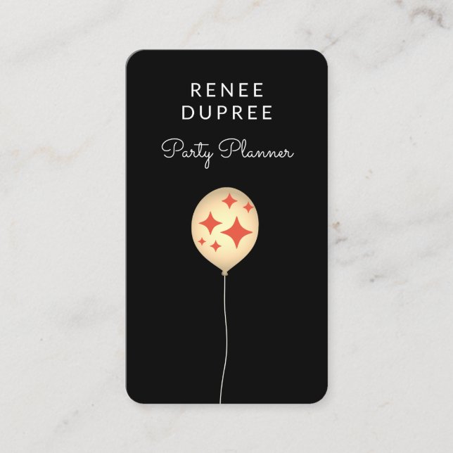 Tarjeta De Visita Fiesta Planner Balloon Card (Anverso)