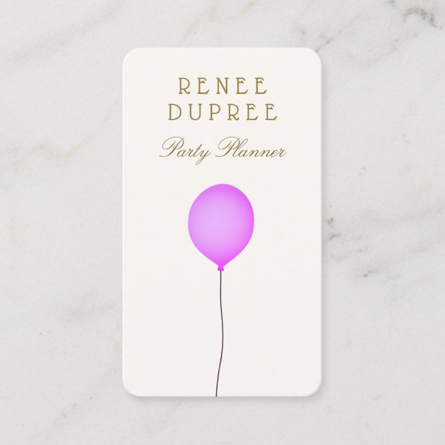 Tarjeta De Visita Fiesta Planner Balloon Card (Anverso)
