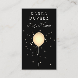 Tarjeta De Visita Fiesta Planner Gold Balloon Card