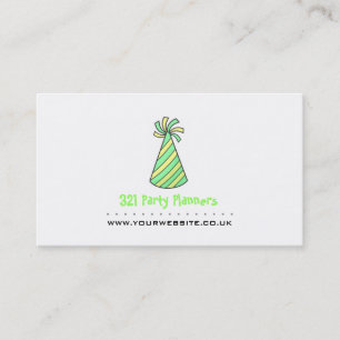 Tarjeta de visita fiesta Planner (verde y amarillo