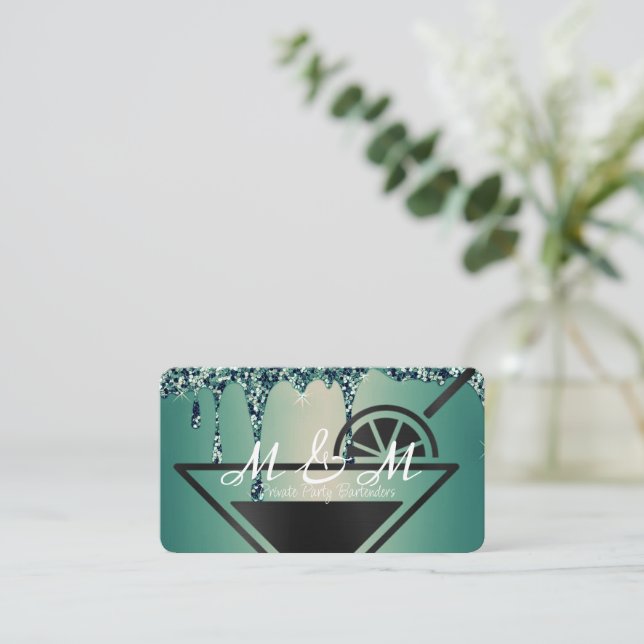 Tarjeta De Visita Fiesta Privado Bartender Para Su Evento Especial (Anverso de pie)