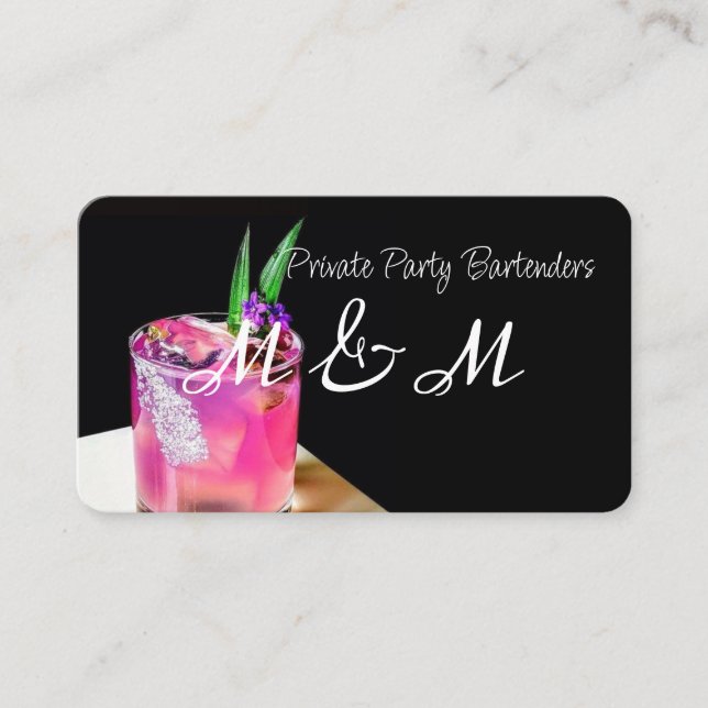Tarjeta De Visita Fiesta Privado Bartender Para Su Evento Especial (Anverso)