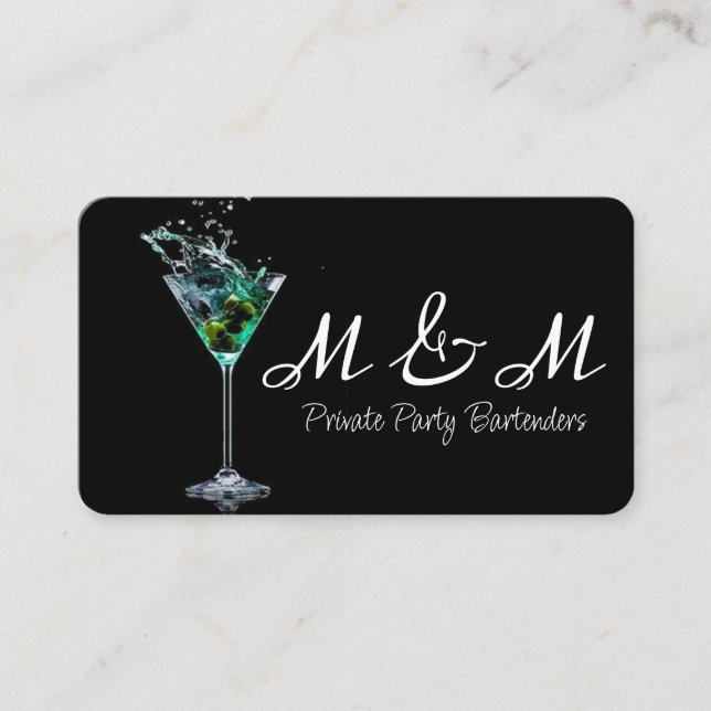 Tarjeta De Visita Fiesta Privado Bartender Para Su Evento Especial (Anverso)