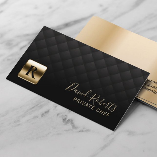 Tarjeta De Visita Fiesta profesional de lujo Emblem Gold Chef privad (Subido por el creador)