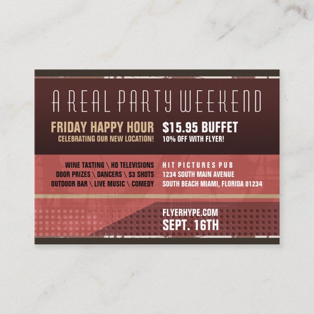 Tarjeta De Visita Fiesta secreto Vr horizontal del escondite del (Anverso)