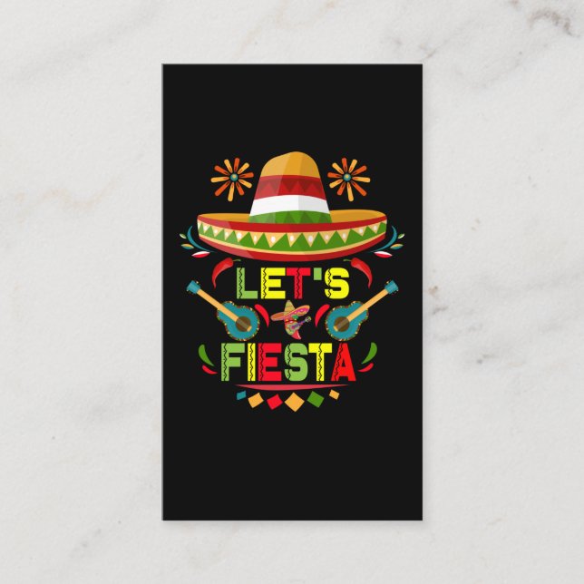 Tarjeta De Visita Fiesta Sombrero Feliz Fiesta Cinco de Mayo (Anverso)